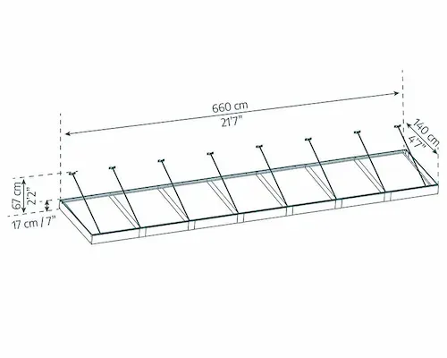 גגון SOPHIA XL אפור - לבן אופל 1.4x6.6 הובלה חינם 707406