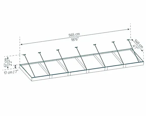 גגון SOPHIA XL אפור - לבן אופל 1.4x5.7 הובלה חינם 707405