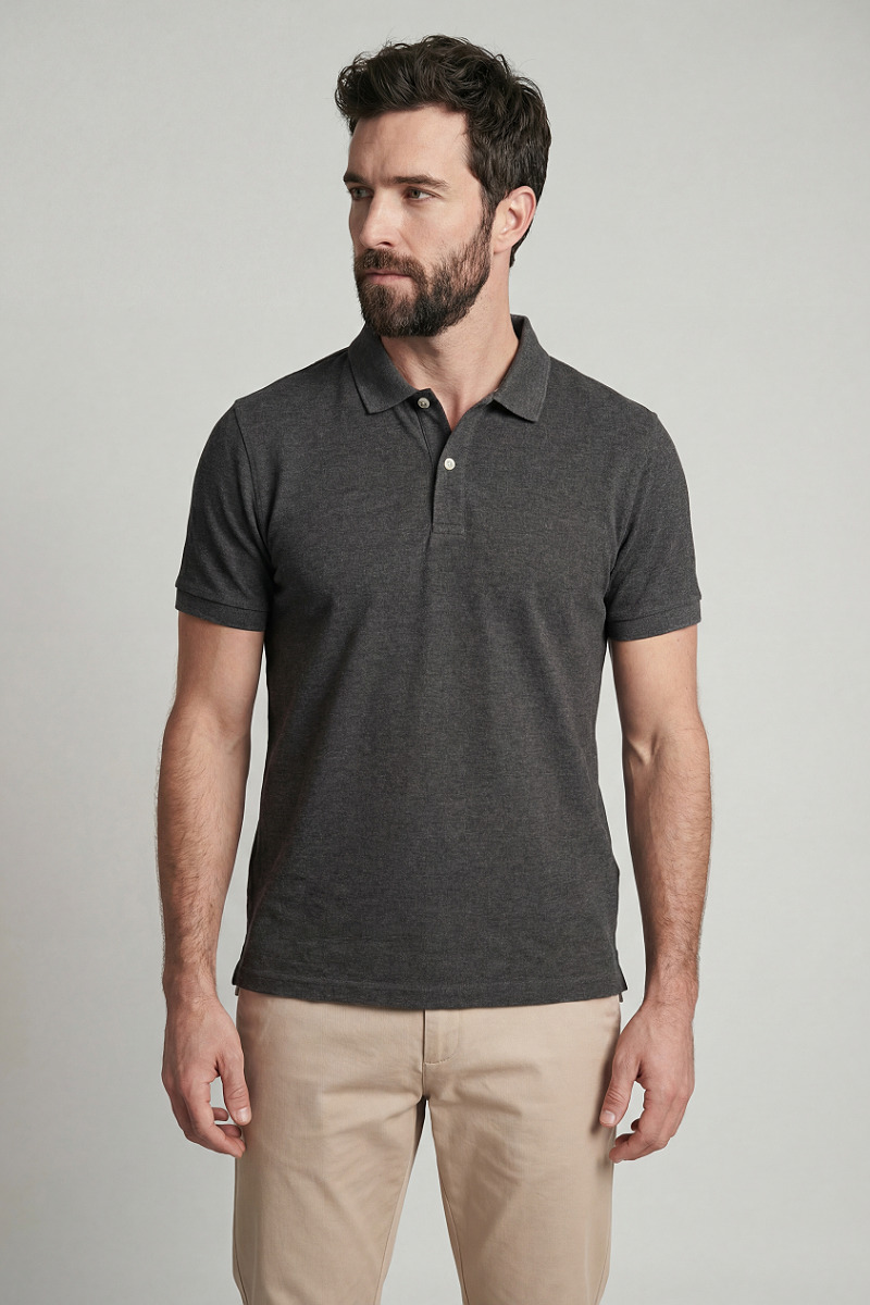 חולצת פולו אפור כהה NON IRON