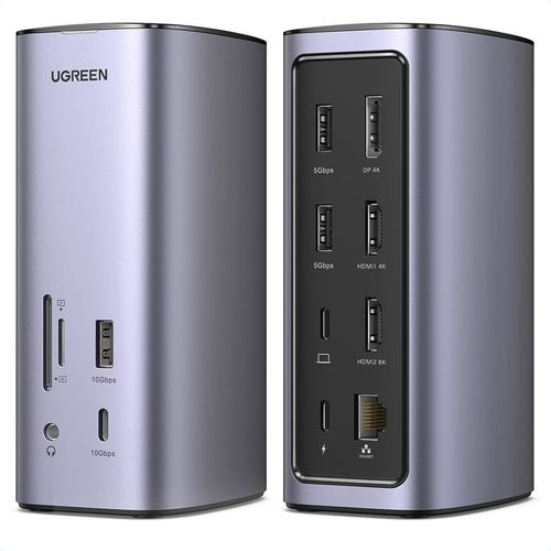 תחנת עגינה 13-ב-1 UGREEN USB-C CM555 90325 עם HDMI כפול ו-DP