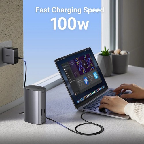 תחנת עגינה 13-ב-1 UGREEN USB-C CM555 90325 עם HDMI כפול ו-DP