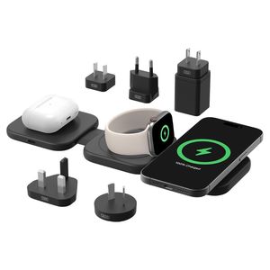 מטען אלחוטי מגנטי 3 ב-1 נייד עם Qi2 15W Belkin BoostCharge Pro