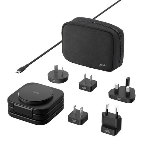 מטען אלחוטי מגנטי 3 ב-1 נייד עם Qi2 15W Belkin BoostCharge Pro