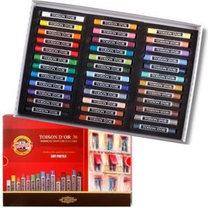 סט 36 פסטל עגול צבעוני רך Koh-I-Noor Toison D