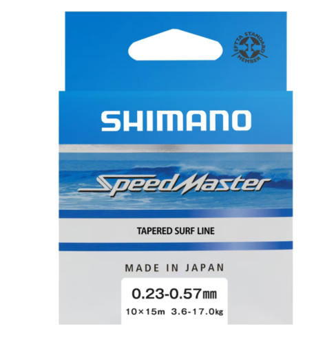 מארז שוק לידר מדורג Shimano SpeedMaster Tapered Surf Leader בצבע כתום או שקוף לדיג חוף – דיג ומחנאות. תמונת אריזה