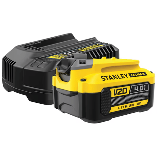 ערכת סוללה ומטען 18V 4.0Ah + מטען 4A STANLEY FATMAX V20 | דגם SFMCB14M1