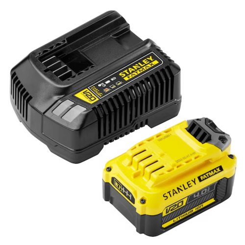 ערכת סוללה ומטען 18V 4.0Ah + מטען 4A STANLEY FATMAX V20 | דגם SFMCB14M1