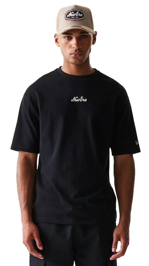 חולצת ניו ארה New Era Script Black T-Shirt | גברים
