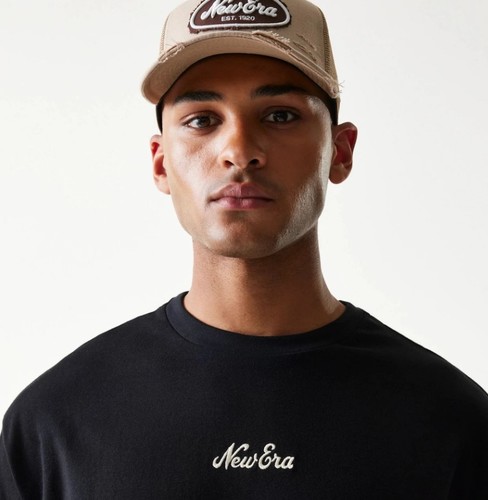 חולצת ניו ארה New Era Script Black T-Shirt | גברים