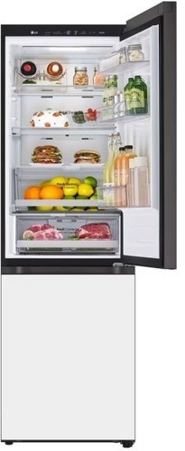 מקרר מקפיא תחתון 344 ליטר דגם LG GR-B374WG זכוכית לבנה