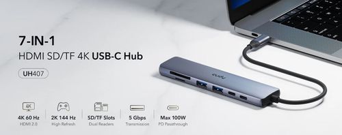 מולטי פורט CUDY 7-IN-1 USB-C Hub with 4K HDMI UH407 