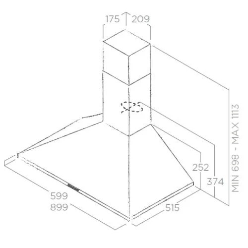 קולט אדים צבע שמנת ELICA 60CM דגם TamayaRL CRB-60