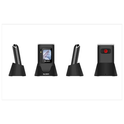 טלפון נייד למבוגרים סליידר Slider W80 4G בצבע שחור