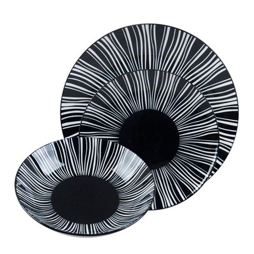 סט 18 צלחות פורצלן ZEBRA