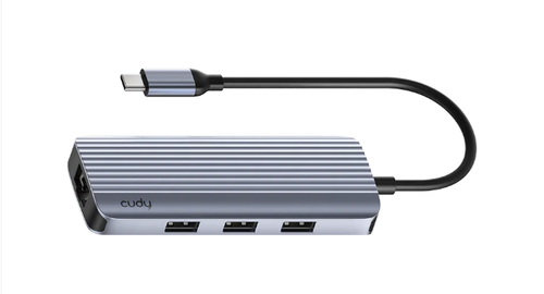 תחנת עגינה CUDY 6-IN-1 USB-C Hub with GbE & 4K@60Hz HDMI UH606