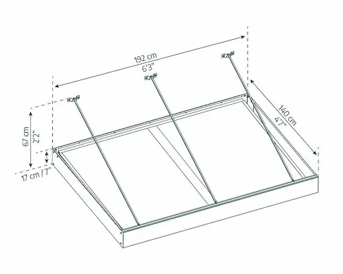 גגון SOPHIA XL אפור שקוף 1.4x1.9 הובלה חינם 706973
