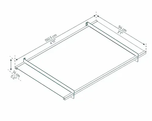 גגון Nancy אפור שקוף 0.9x1.5-הובלה חינם 704743 