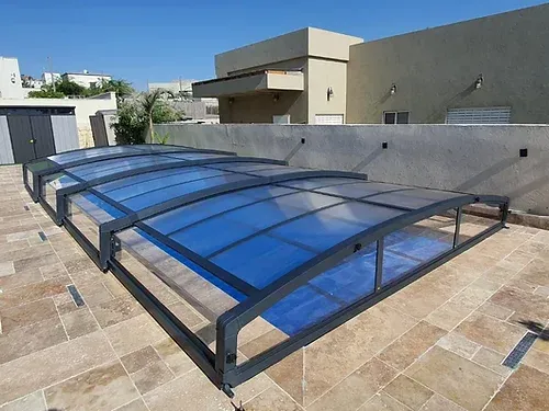 קירוי בריכה טלסקופי קשיח 8X4 דגם Majorca 706018