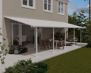פרגולה אלומיניום Feria לבנה 3x9.7 עם קירוי לבן-הובלה חינם 702777