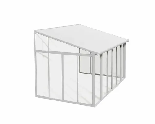 פרגולה אלומיניום סגורה SanRemo לבנה 3x4.4 עם קירוי לבן-הובלה חינם 703062