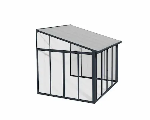 פרגולה אלומיניום סגורה SANREMO אפורה 3x3 עם קירוי שקוף הובלה חינם 706624