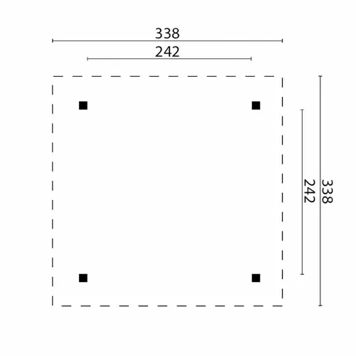 גזיבו עץ מלא 3.38X3.38 Tourist מטר Tuindeco 