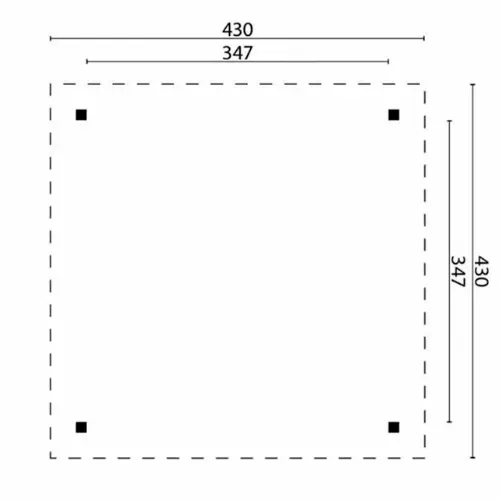 גזיבו עץ מלא 4.30X4.30 Classico מטר Tuindeco