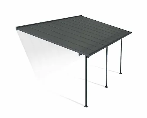 פרגולה אלומיניום Sierra אפורה 3x6.2 עם קירוי ברונזה-הובלה חינם 705333 