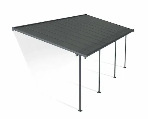 פרגולה אלומיניום Sierra אפורה 3x7.4 עם קירוי ברונזה-הובלה חינם 705334