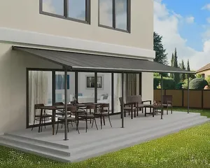 פרגולה אלומיניום Sierra אפורה 3x9.2 עם קירוי ברונזה-הובלה בחינם 705340