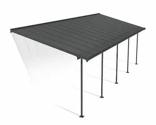 פרגולה אלומיניום Sierra אפורה 3x9.2 עם קירוי ברונזה-הובלה בחינם 705340