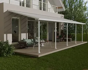פרגולה אלומיניום Feria לבנה 3x9.2 עם קירוי לבן-הובלה חינם 702728