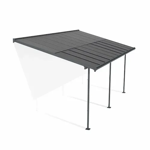 פרגולה אלומיניום SIERRA CABRIO אפורה 3x6.2 עם קירוי אפור 707702