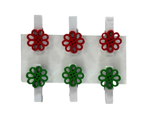 6 אטבים מעץ לתליית תמונות