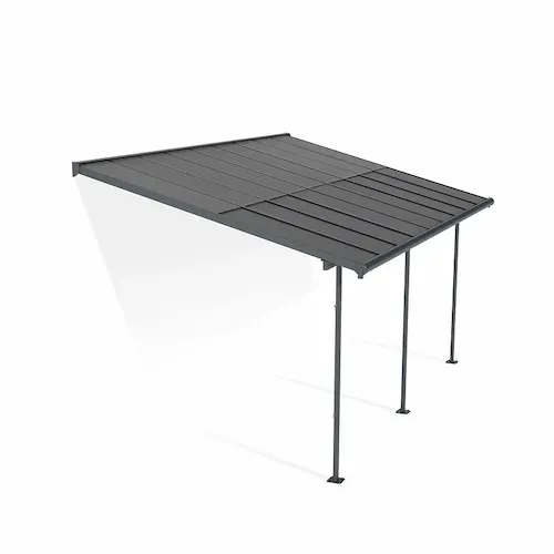 פרגולה אלומיניום SIERRA CABRIO אפורה 3x5.6 עם קירוי אפור 707701