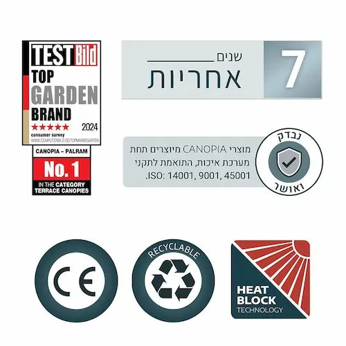 פרגולה אלומיניום SIERRA CABRIO אפורה 3x4.3 עם קירוי אפור 707700