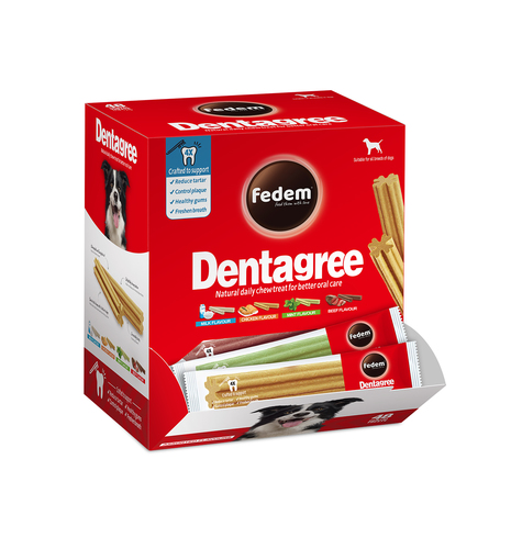 חטיפים וביסקוויטים לכלבים - Dentagree דנטל סטיקס בטעמים שונים כמארז (48יח במארז) - 1