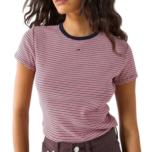חולצה TOMMY JEANS מידות XS-XL לנשים בדוגמת פסים אדום-כחול