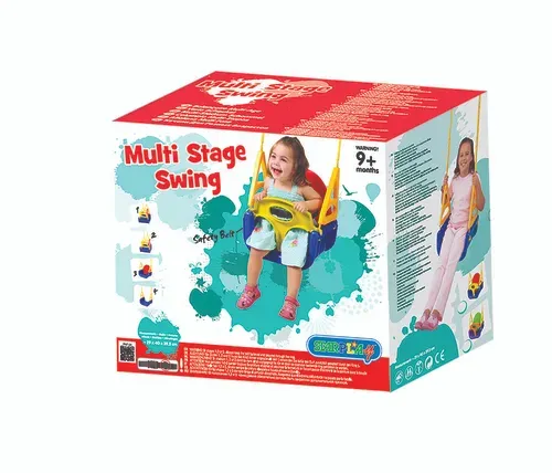 נדנדת מולטי לילדים עם 3 שלבים צבעונית