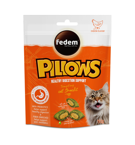 חטיפים לחתולים - Pillows  כריות חטיף לחתולים בטעם עוף  (18יח בקרטון) - 1
