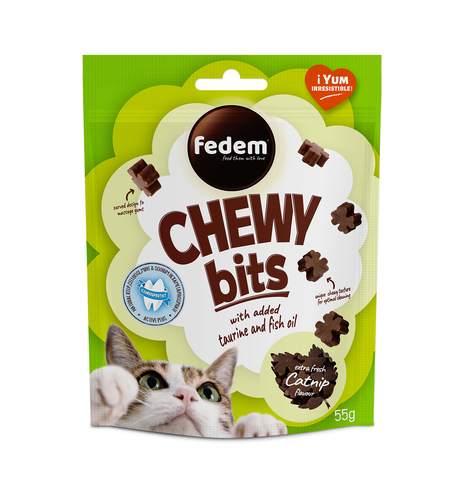 חטיפים לחתולים - Chewy Bitsחטיפים בטעם קטניפ טרי  (18יח בקרטון) - 1