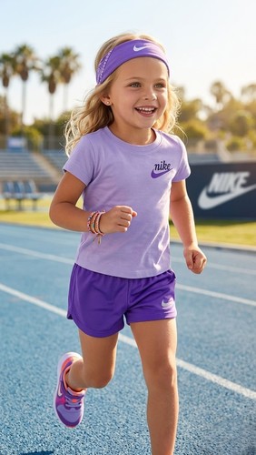 חליפת קיץ מושלמת לילדות מבית NIKE בגווני סגול