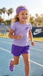 חליפת קיץ מושלמת לילדות מבית NIKE בגווני סגול
