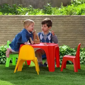 סט שולחן + 4 כסאות צבעוניים לילדים ולפעוטות באריזת מתנה צבעונית ויפה