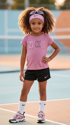 חליפת קיץ בנות מבית NIKE מקורית - ורוד ושחור