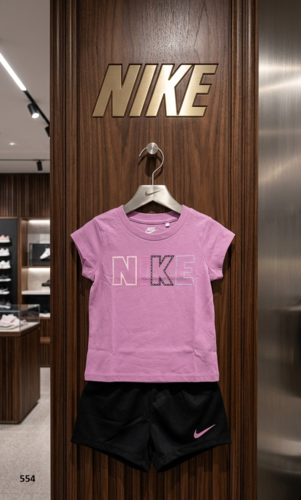 חליפת קיץ בנות מבית NIKE מקורית - ורוד ושחור