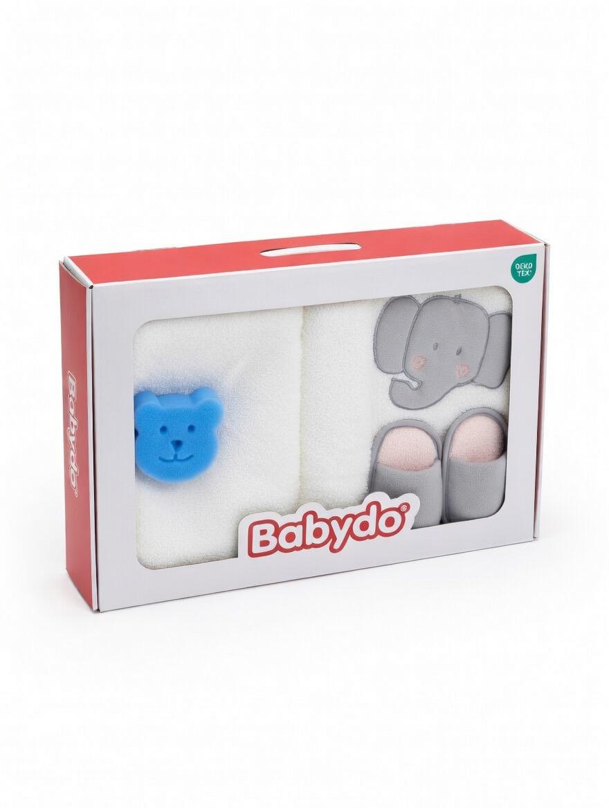 סט רחצה Babydo 5 חלקים – פיל שמנת/אפור