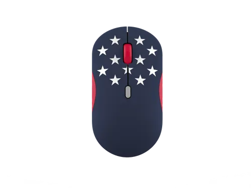 עכבר בלוטוס אלחוטי Lenovo 350 Bluetooth Silent Mouse (Fan Edition - US) GY51U71761 - צבע כחול / לבן / אדום