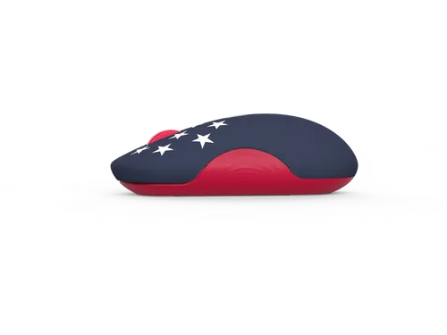 עכבר בלוטוס אלחוטי Lenovo 350 Bluetooth Silent Mouse (Fan Edition - US) GY51U71761 - צבע כחול / לבן / אדום