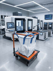 עגלת איסוף שבבים ניידת למכונות CNC עם מערכת מחזור נוזל קירור בנפח 30 ליטר